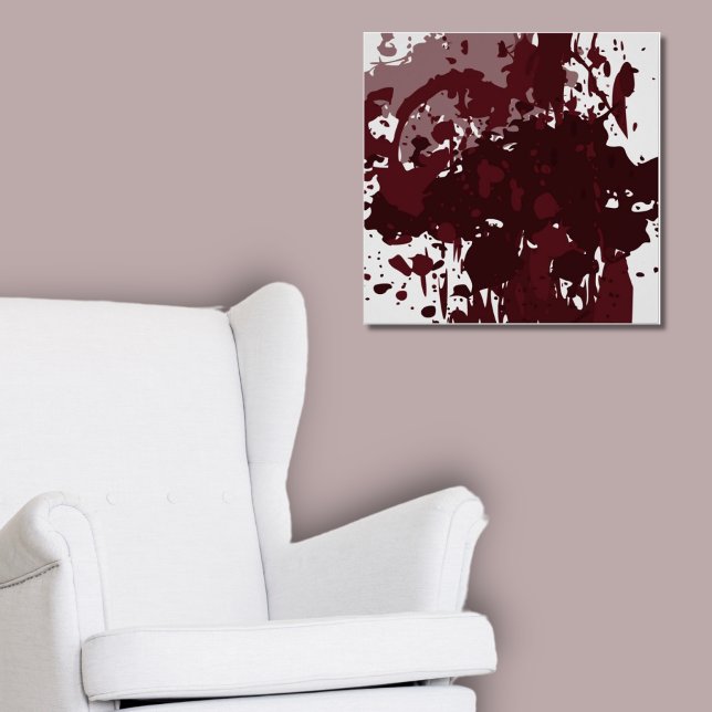 Poster Amusant Abstrait en bois de rose (Fun Abstract Rosewood Red Splatter Art Poster)