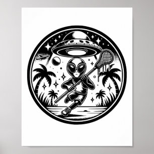 Poster Amusant Alien Lax Lacrosse Hommes Garçons Filles J