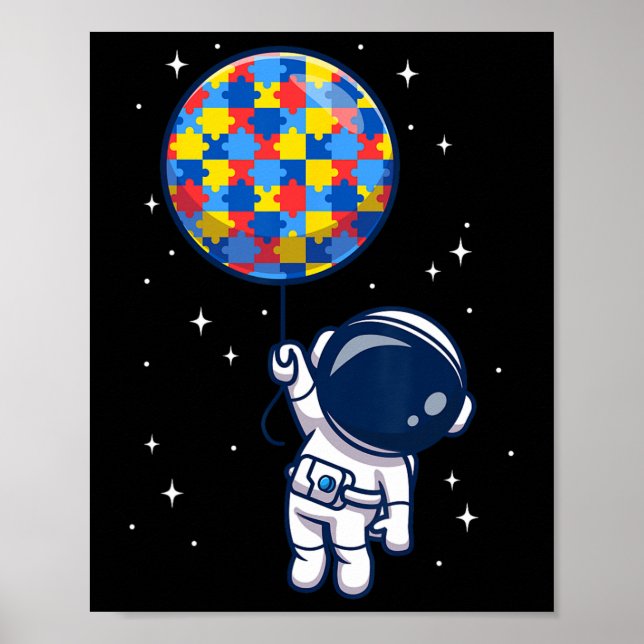 Poster Amusant astronaute Bylloon Sensibilisation sur l'a (Devant)