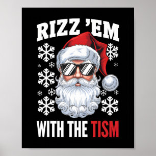 Poster Amusant Autisme Rizz Em Avec Tism Père Noël Noël