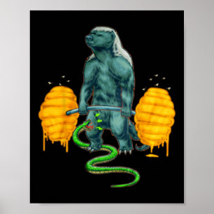 Poster Amusant Badger de Miel Deadlifting Bodyb