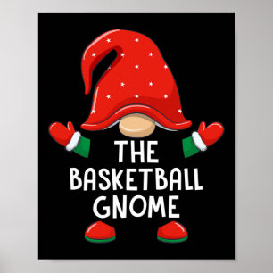 Poster Amusant Basketball Gnome Christmas Matching Famill