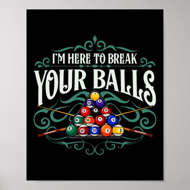 Poster Amusant Billard Hall De Piscine Im Ici Pour Casser (Devant)
