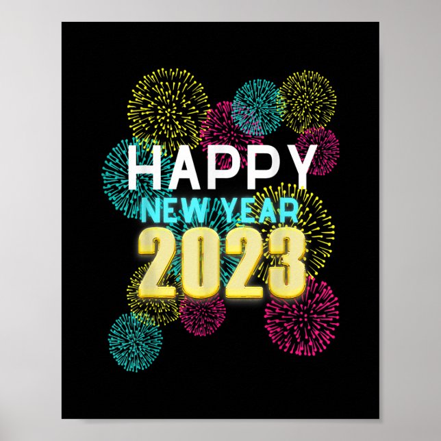 Poster Amusant Bonne Année 2023 Nouvel An Coun De La Soir (Devant)