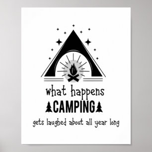 Poster Amusant Ce Qui Se Passe Camping Se Rire De