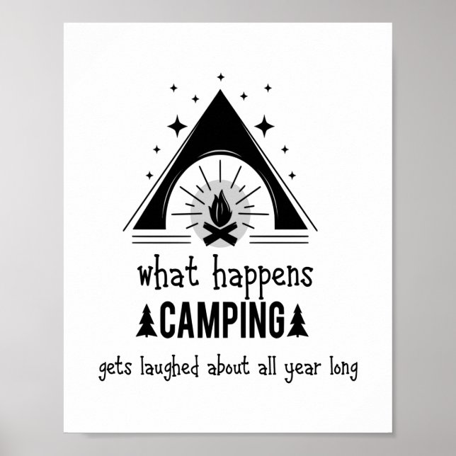 Poster Amusant Ce Qui Se Passe Camping Se Rire De (Devant)