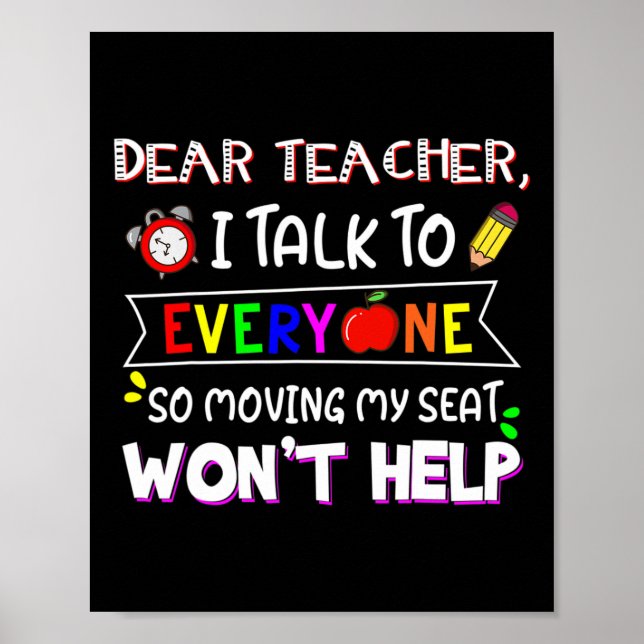 Poster Amusant Cher Professeur Je Parle À Tous Ceux Qui D (Devant)