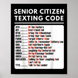 Poster Amusant citoyen âgé Code de Textes Tee