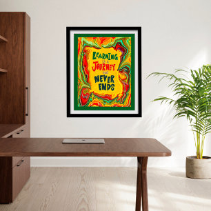 Poster Amusant Colorful Abstrait Learning Journey Salle d