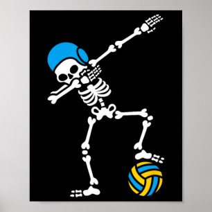 Poster Amusant Dab squelette Dabbing Water polo Halloween