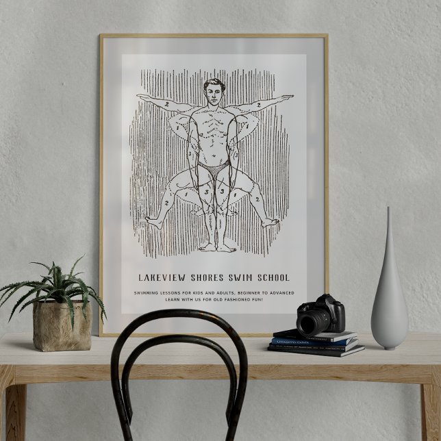 Poster Amusant Diagramme de l'école de natation ou de nat (Créateur téléchargé)