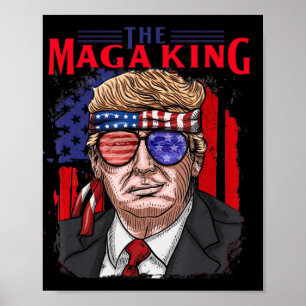 Poster Amusant Donald Trump Ultra Maga King le juillet US