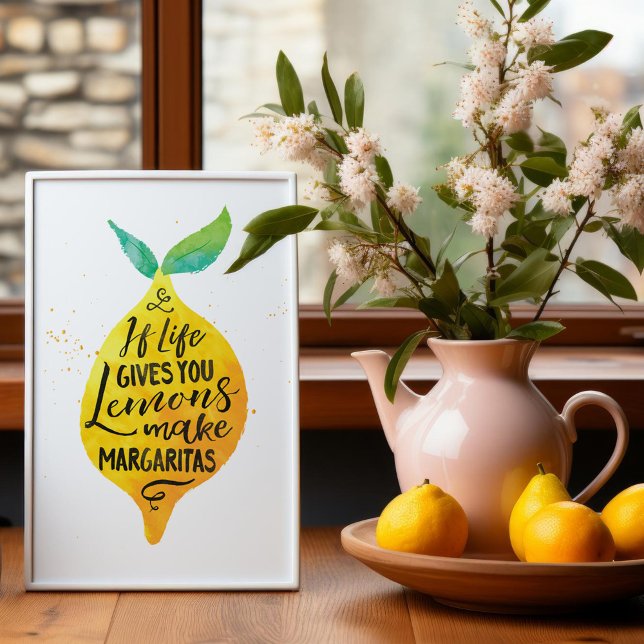 Poster Amusant Faire Margaritas Aquarelle Boire Citation  ( This would be the ideal touch for your kitchen home decor.)