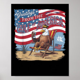 Poster Amusant Golfe D'Usa Trump Salutations Du Golfe Du 