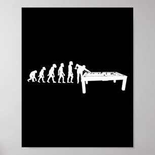 Poster Amusant Human Billiards Evolution 8 Ll Pool Cue St