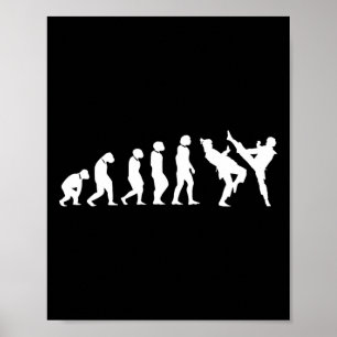 Poster Amusant Human Evolution Martial Arts Karate Taekwo