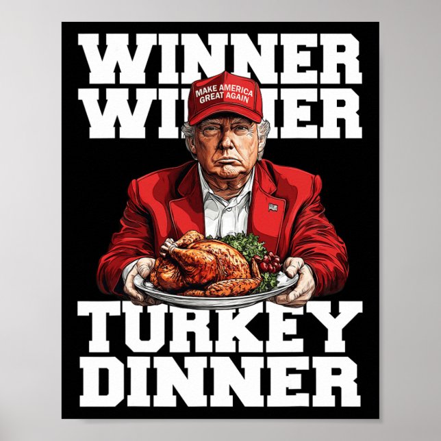 Poster Amusant Humour Trump Gagnant Dîner Turquie (Devant)
