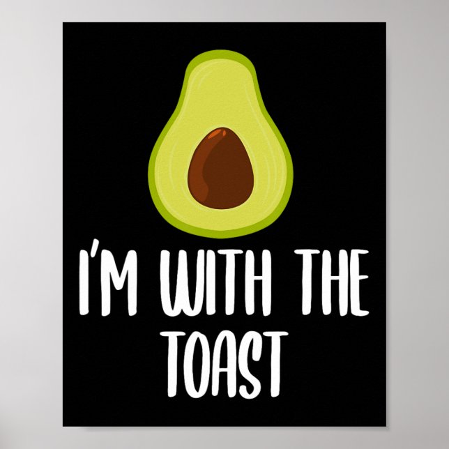 Poster Amusant Je suis avec le toast Avocado Halloween Co (Devant)