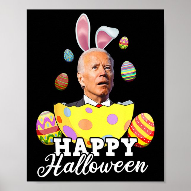 Poster Amusant Joe Biden Heureux Halloween Confus Pâques  (Devant)
