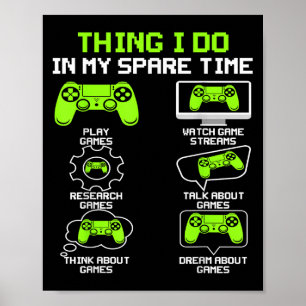 Poster Amusant Joueur Que Je Fais Dans Mon Jeu De Temps L