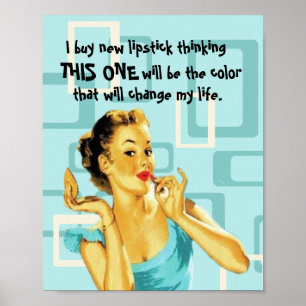 Poster Amusant Lover Retro Lipstick