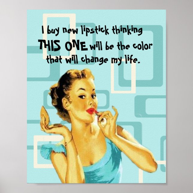 Poster Amusant Lover Retro Lipstick (Devant)