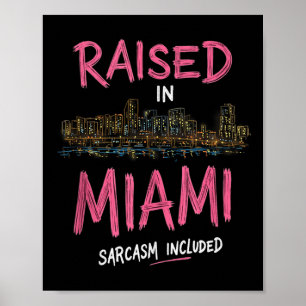 Poster Amusant Miami Florida Night Skyline Débardeur Vint
