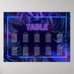 Poster Amusant Neon Glow Birthday Téléchargeable Seize Ch