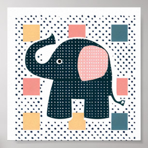Poster Amusant Nez Eléphant Enfants Animal