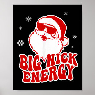 Poster Amusant Noël Grande Énergie Nick Santa Mauvais Adu