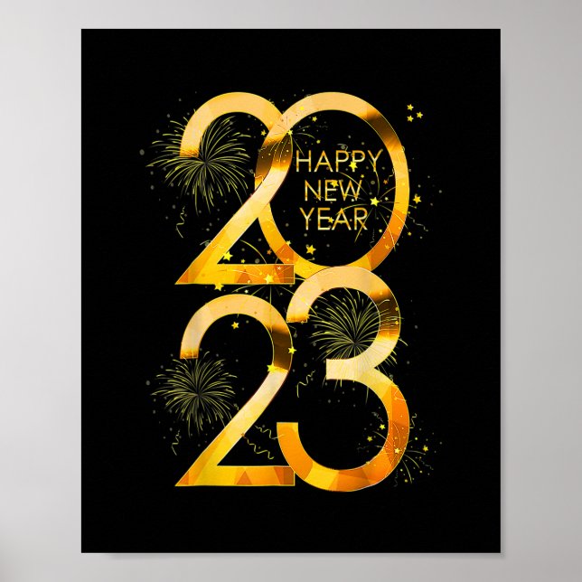 Poster Amusant Nouvel An Eve Party Fournitures 2023 Heure (Devant)