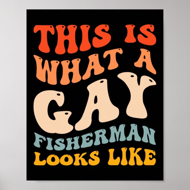 Poster Amusant Pêche Gay pride Ce Qu'Un Pêcheur Gay A L'A (Devant)