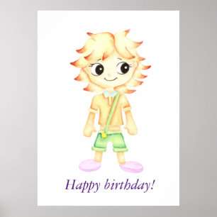 Poster Amusant petit garçon au gingembre