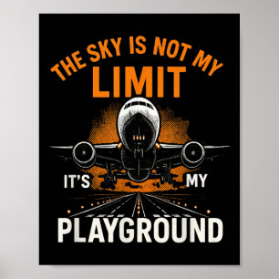 Poster Amusant Pilote Avion Pilote Avion Pilote Sky Pas