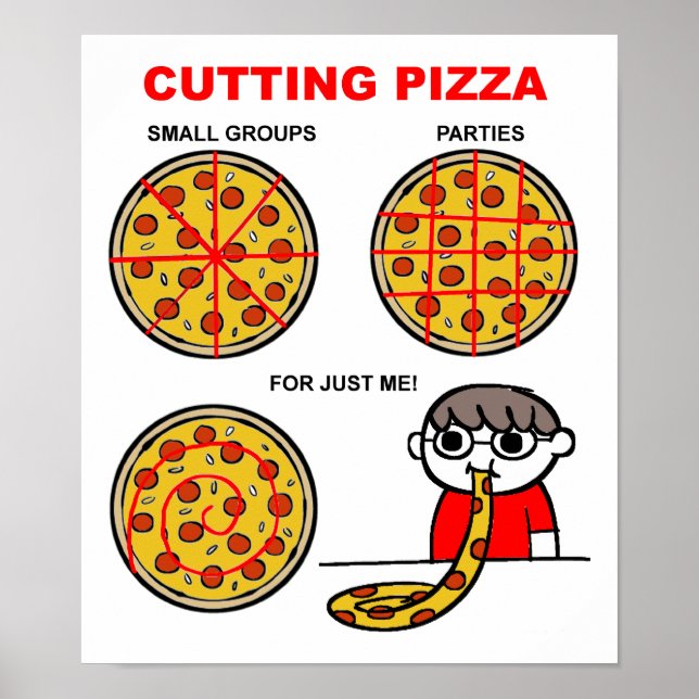 Poster amusant pour couper la pizza (Devant)