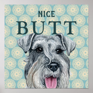 Poster Amusant Retro Mittelschnauzer Fond d'écran de la s