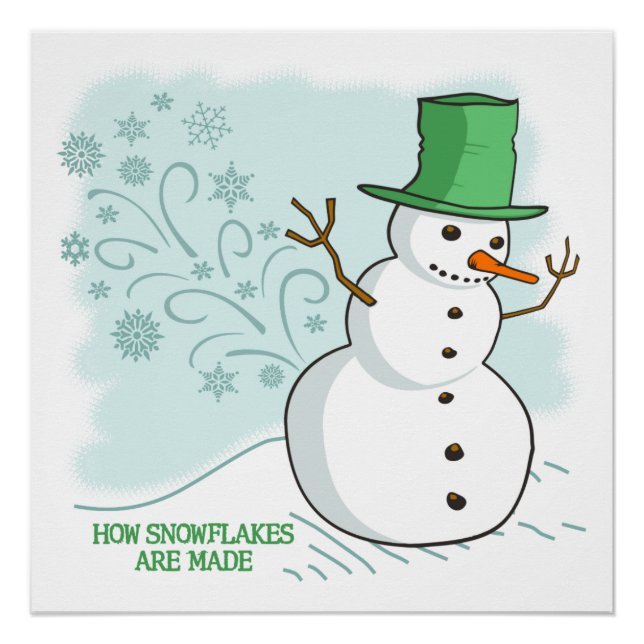 Poster Amusant Snowman Farts Snowflakes (Devant)