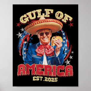 Poster Amusant Trump Golfe Des Etats-Unis Est 2025 Golfe