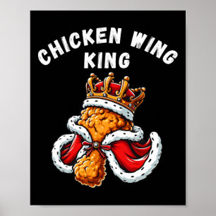 Poster Amusante aile de poulet Roi Bbq Aile de poulet Gra