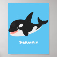 Amusante baleine orque mignonne dessin animé