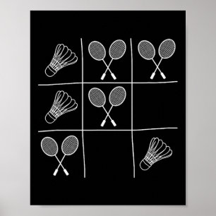 Poster Amusante Blague Badminton - Noughts Et Croix Tic-t