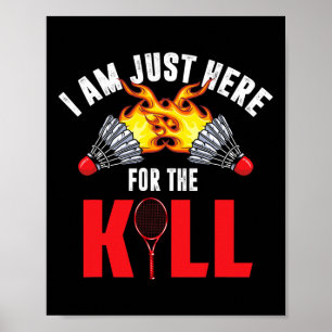 Poster Amusante Chemise Lover Badminton Joueur Badminton