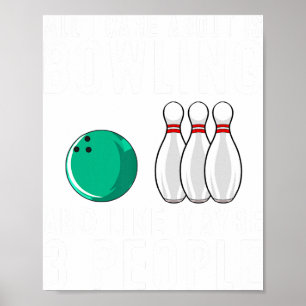 Poster Amusante Conception De Bowling Pour Hommes Femmes 