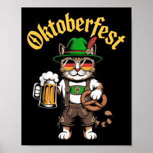 Poster Amusante Cute Cat Pretzel Bière Amusante Fête Adul