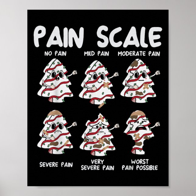 Poster Amusante échelle de douleur Noël Infirmière Xmas T (Devant)
