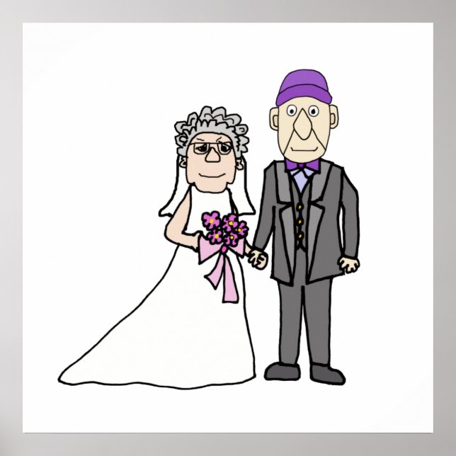 Poster Amusante mariée et Mariage de chambre Aînés (Devant)