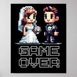 Poster Amusante mariée Mariage de la fête de baccalauréat