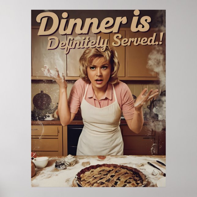 Poster Amusants 70's style vintage design ménager (Devant)