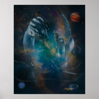 Poster Amusants avec des poissons