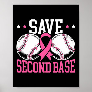 Poster Amusants Économisez 2e Base de Baseball joueur Can